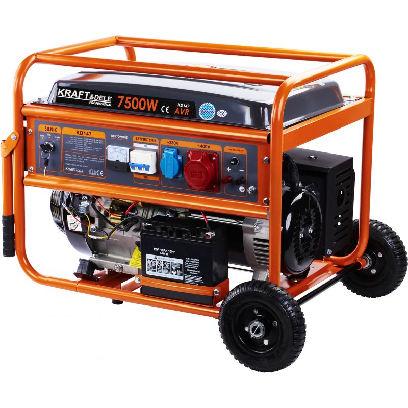Generátor produkuje 7500 W, 230/400 V, model KD147