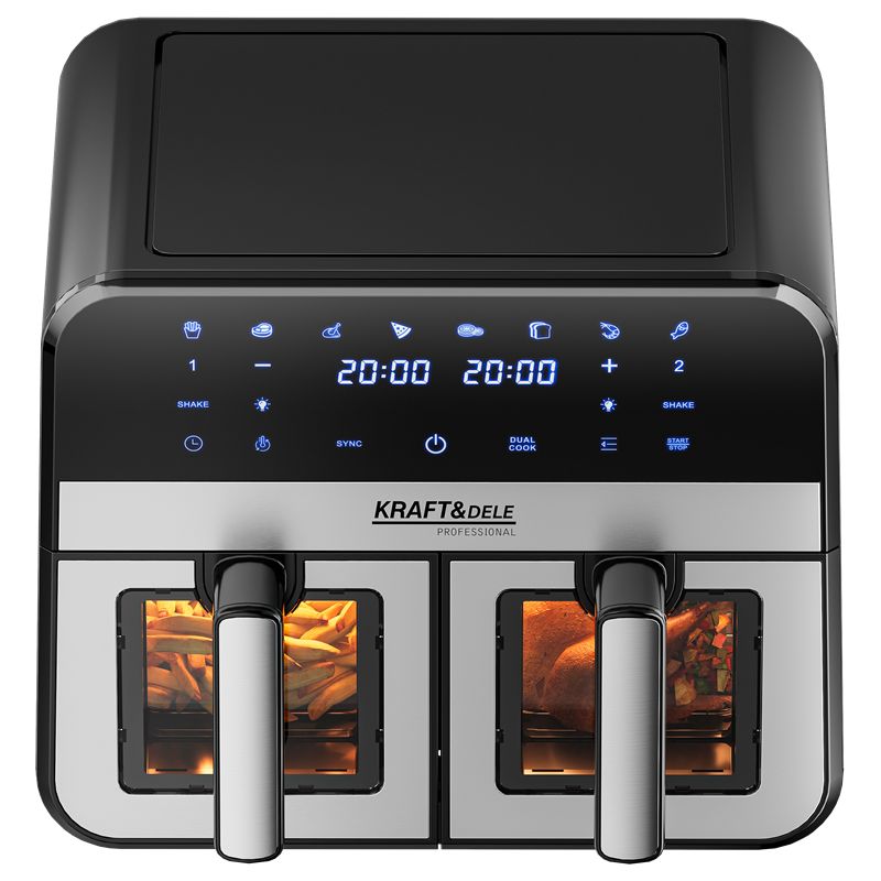 Beztuková fritéza 9L 2500W dve oddelenia 4,5L + LCD KD4179
