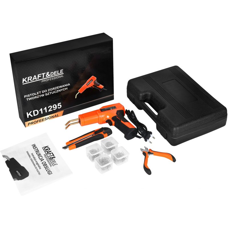 Spawarka do plastiku zgrzewarka lutownica 85W do tworzywa + akcesoria zszywki KD11295