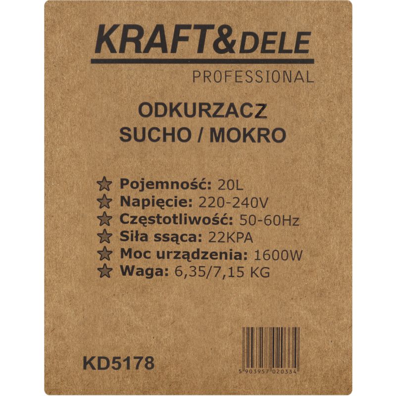 Odkurzacz sucho/mokro 20L KD5178