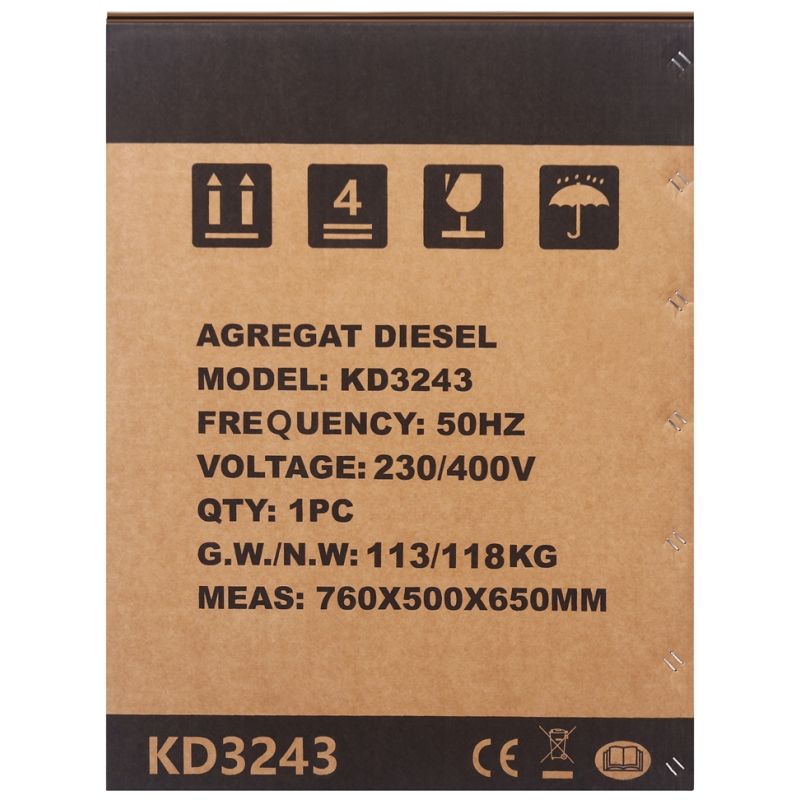 Dieselová elektrocentrála 7KW 16KM 230V/400V KD3243