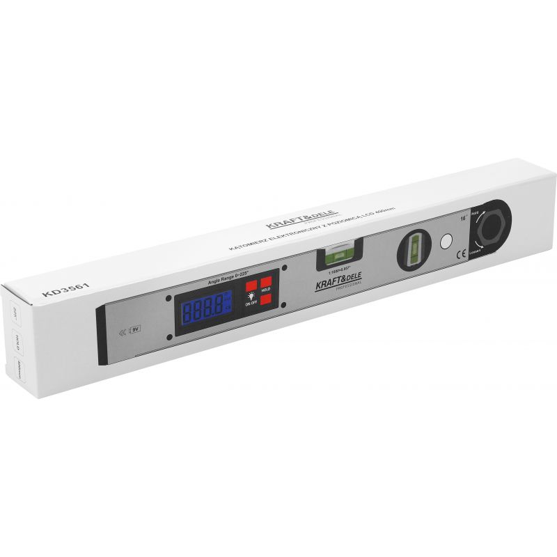 Kątomierz elektr. z poziomnica LCD 400 mm KD3561