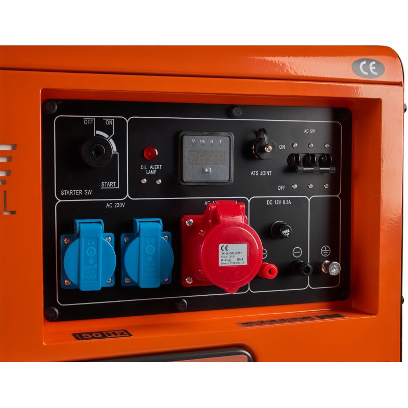 Dieselový generátor 7000 W, 12/230/380 V + batéria KD121