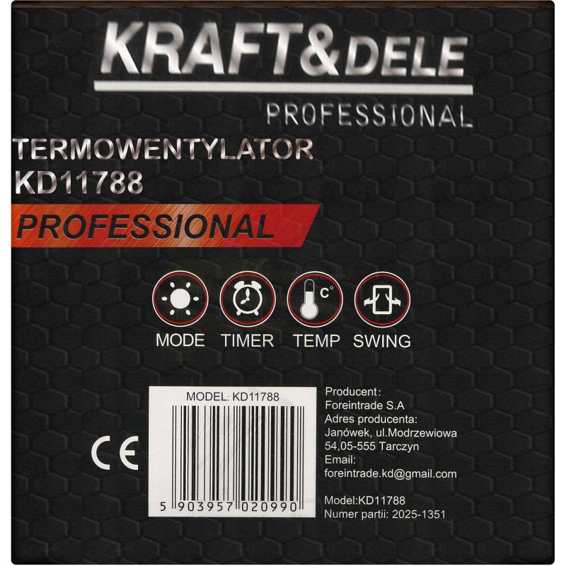 Termowentylator 2000W + pilot KD11788