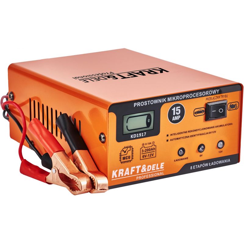 Prostownik mikroprocesorowy 15AMP 6/12V