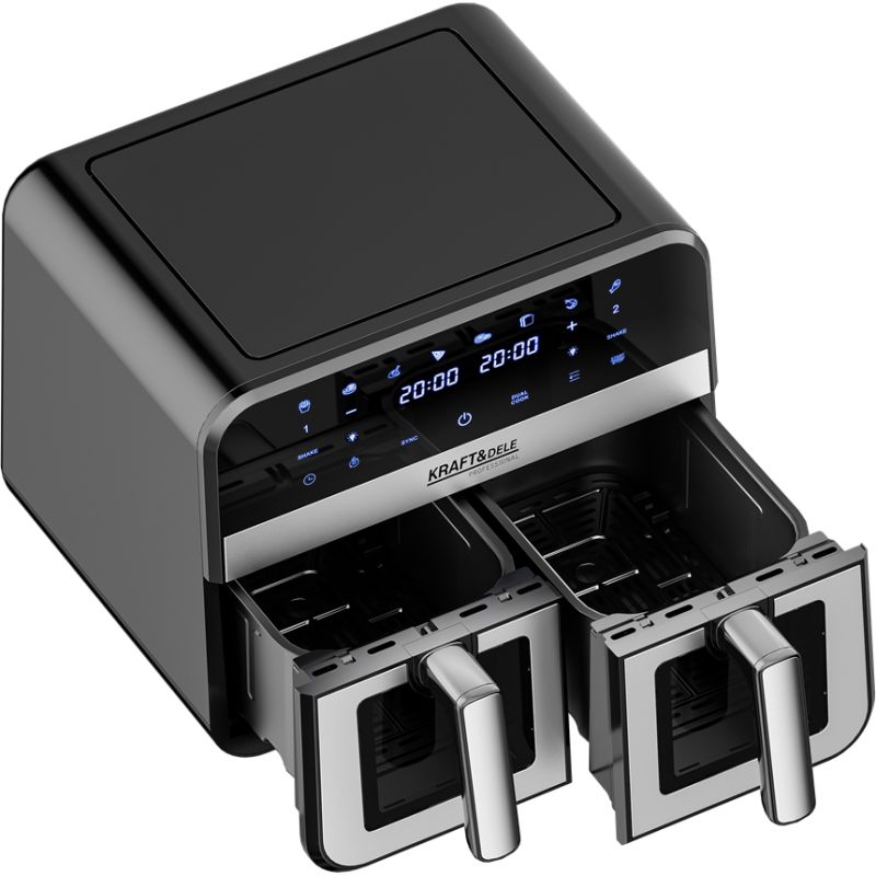 Beztuková fritéza 9L 2500W dve oddelenia 4,5L + LCD KD4179