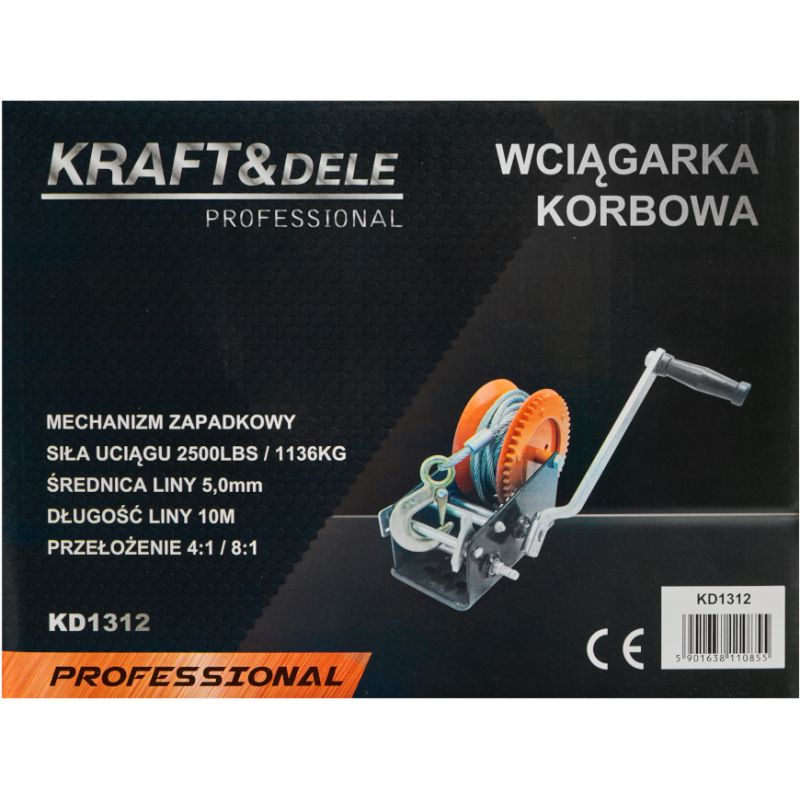 Wyciągarka korbowa linowa 2500Ibs KD1312