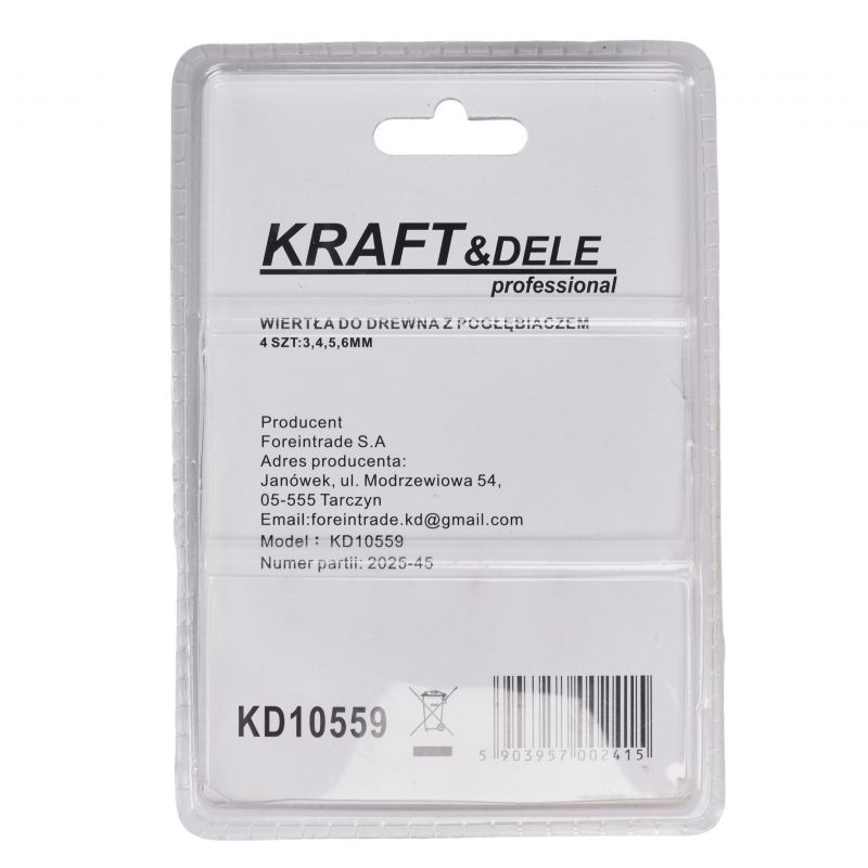 Wiertła do drewna z pogłębiaczem regulowane KD10559