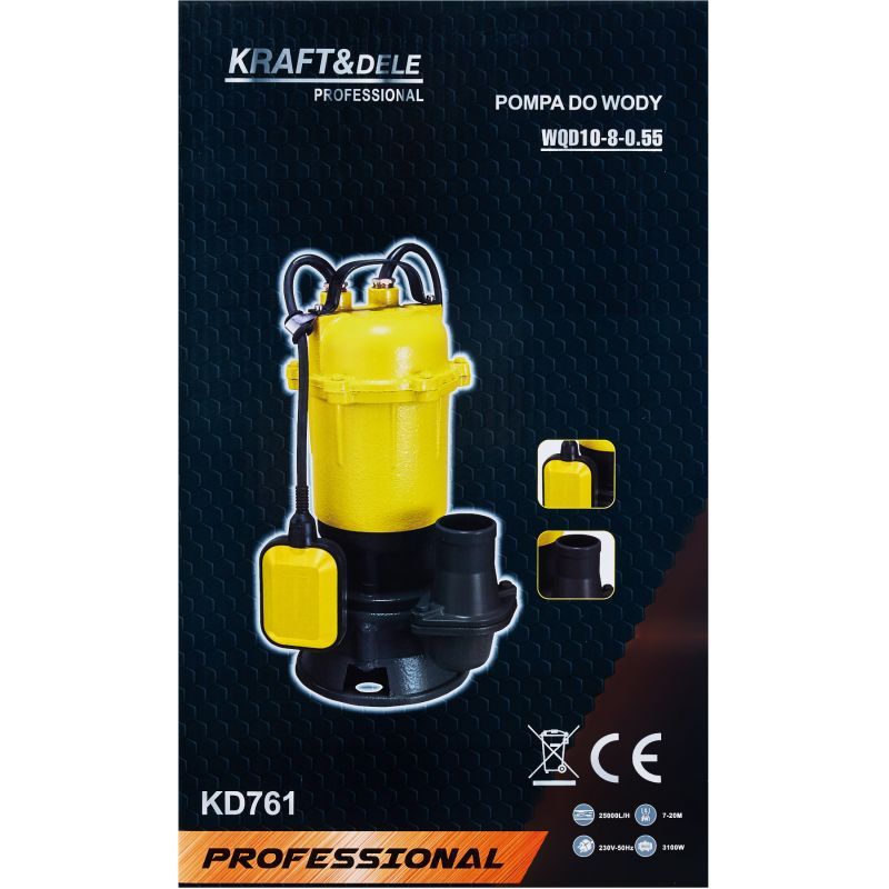 Pompa do wody z rozdrabniaczem i pływakiem 3100W KD761