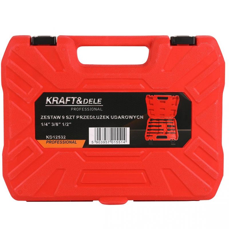 Zestaw przedłużek udarowych 9el. 1/4" 3/8" 1/2" KD12532