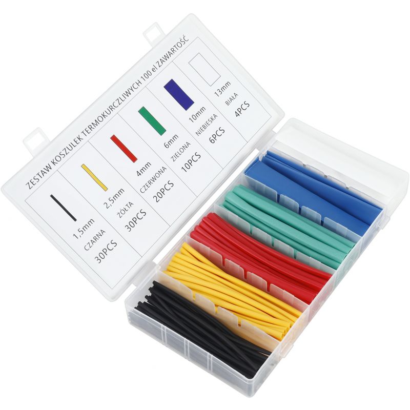 Koszulki rurki termokurczliwe zestaw 100szt. KD10918