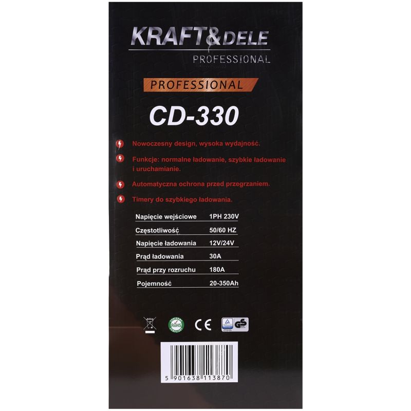 Prostownik z rozruchem 180A 12/24V KD1901