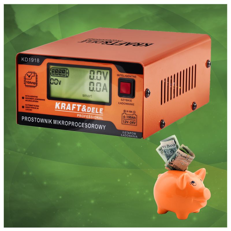 Prostownik mikroprocesorowy 10AMP 12/24V