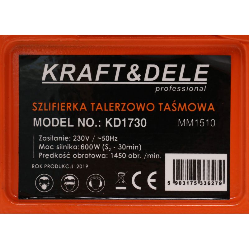 Szlifierka stołowa taśmowo talerzowa 600W KD1730