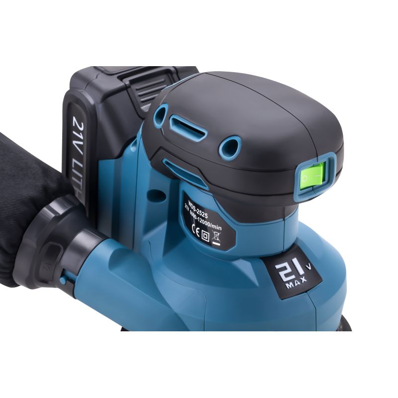 Szlifierka mimośrodowa akumulatorowa 21V 125mm + akumulator 3Ah + ładowarka WDS2525