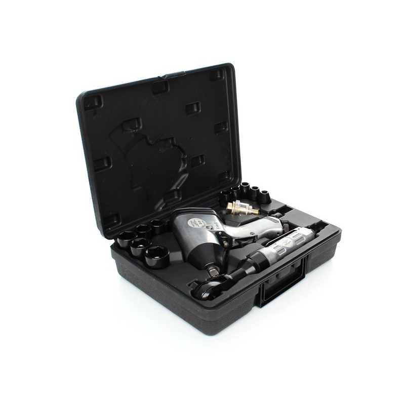 Klucz udarowy pneumatyczny zestaw KD1422 z grzechotką LX-005