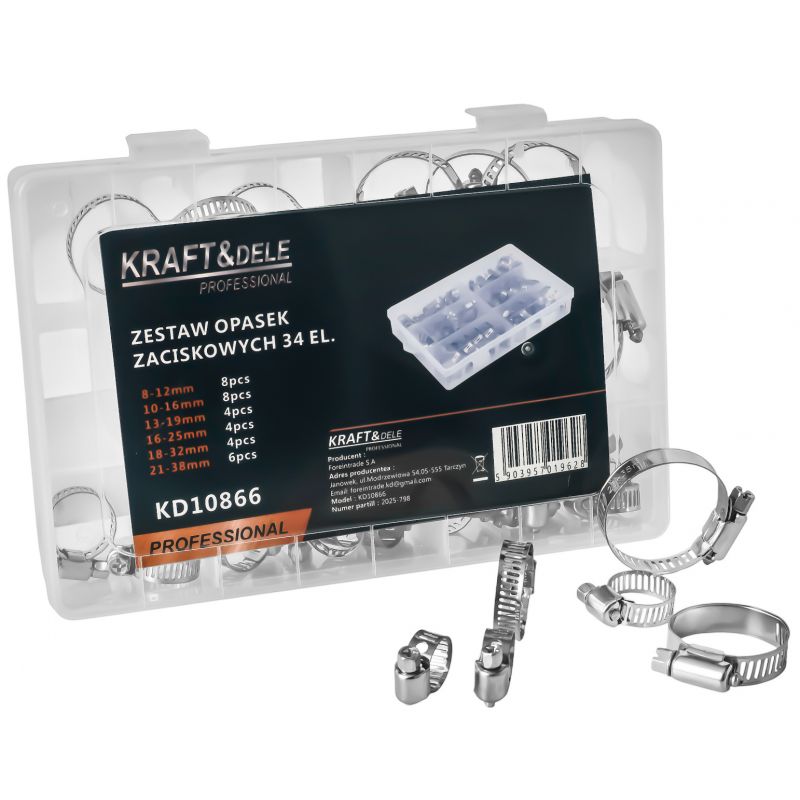 Zestaw opasek zaciskowych ślimakowych 34EL. KD10866