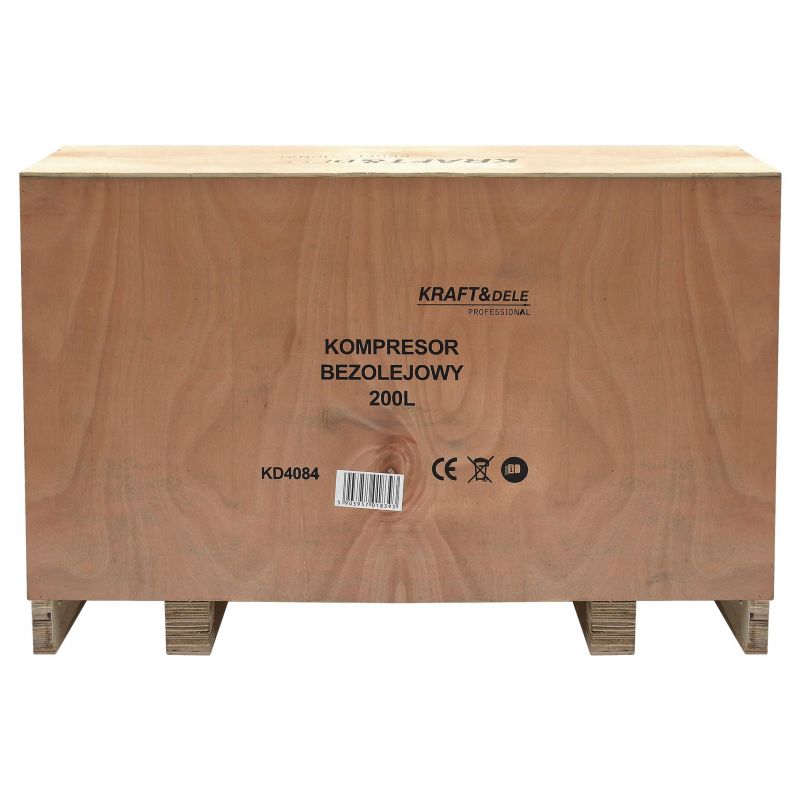 Kompresor bezolejowy 200L 3x2200W + separator i manometr z gliceryną KD4084