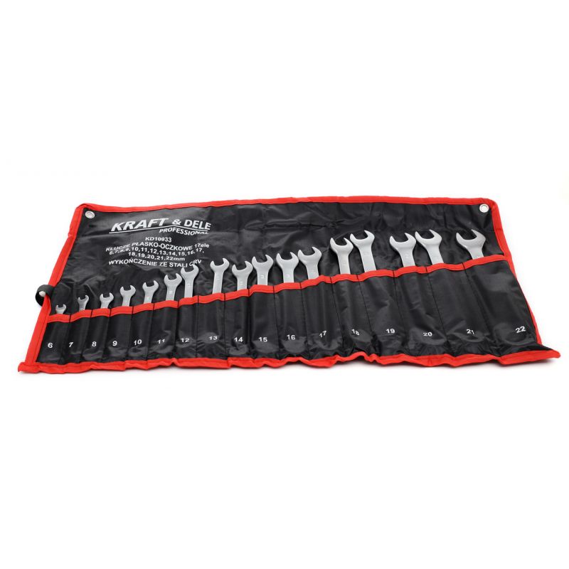 Klucze płasko-oczkowe 17el. KD10933