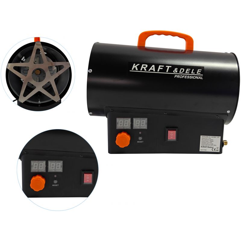 Nagrzewnica gazowa 25kW + Termostat + Reduktor KD11700