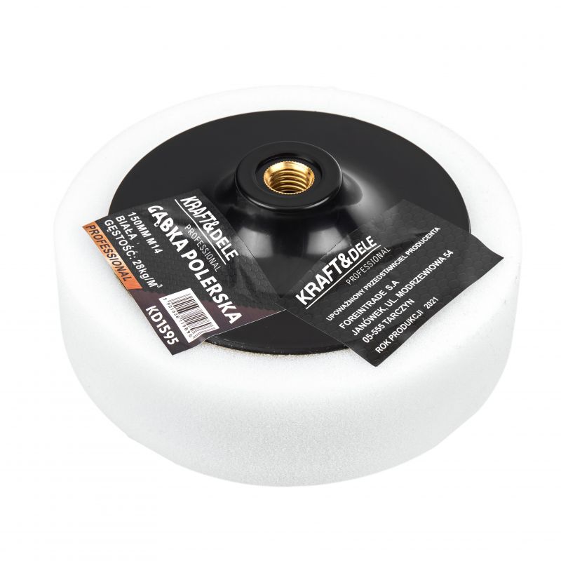 Gąbka polerska 150 mm biała KD1595