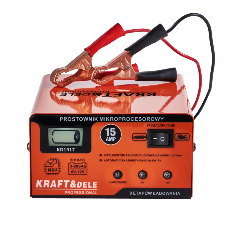 Prostownik mikroprocesorowy 15AMP 6/12V