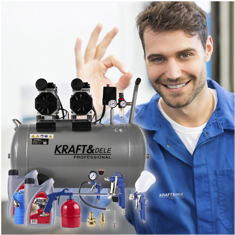 Kompresor bezolejowy 100L / 2 x 1500W KD1398
