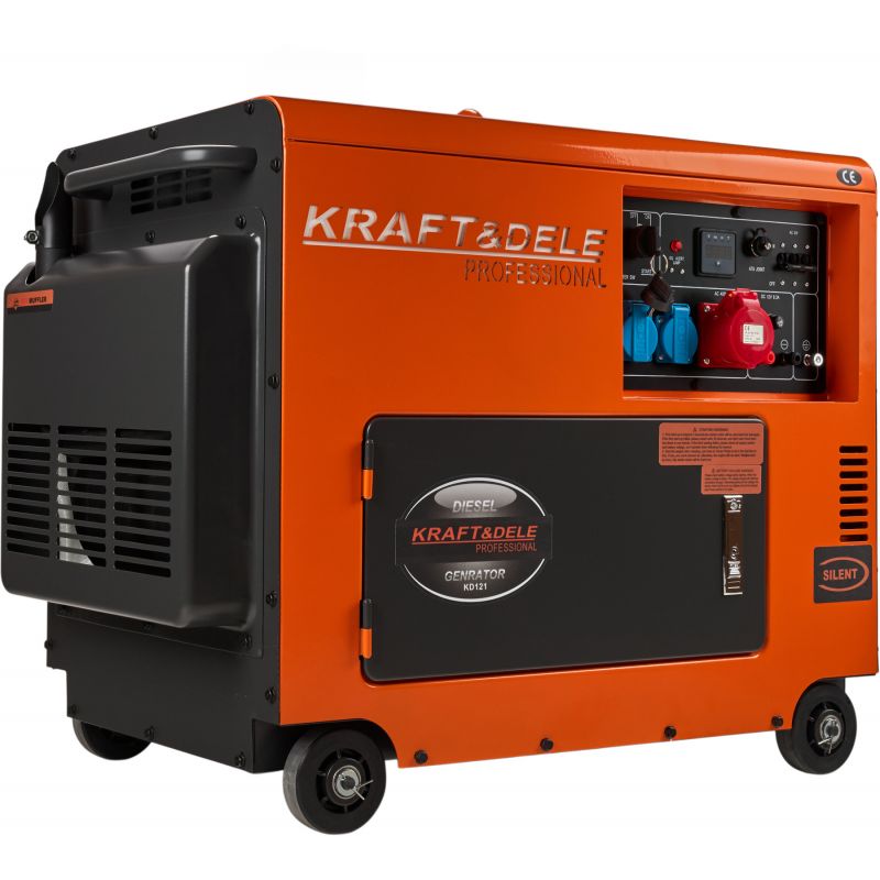 Dieselový generátor 7000 W, 12/230/380 V + batéria KD121