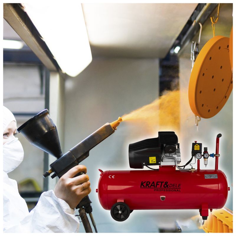 Olejový kompresor 100L 2 valce KD1480 + separátor