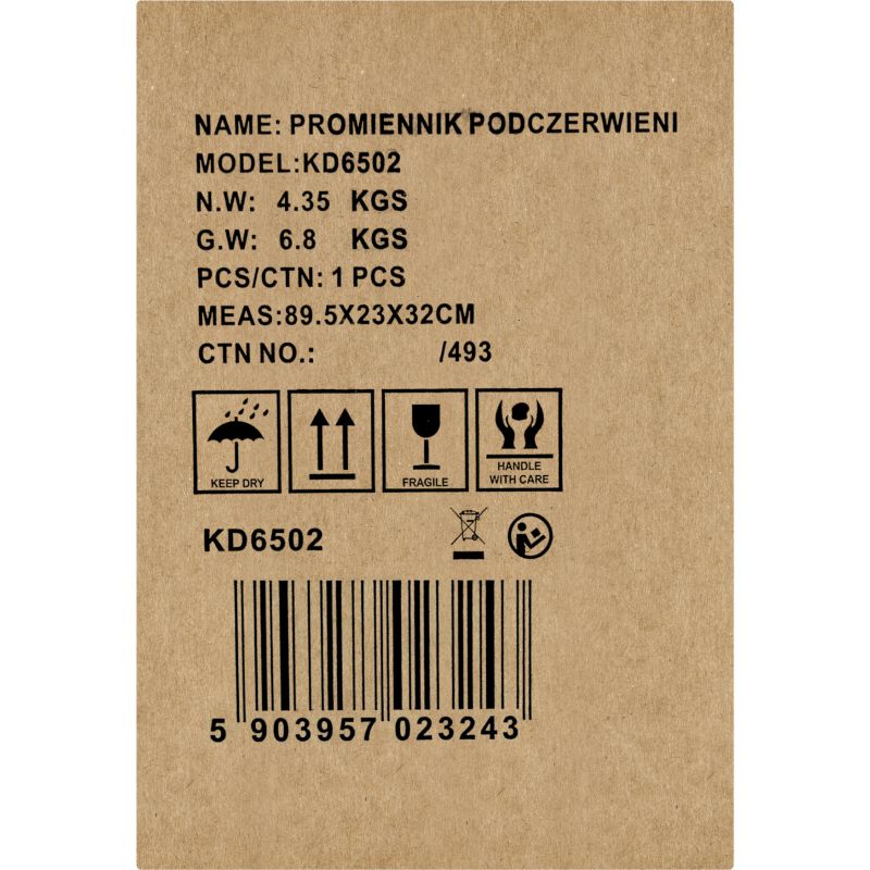Nagrzewnica elektryczna promiennik 2,5kW KD6502