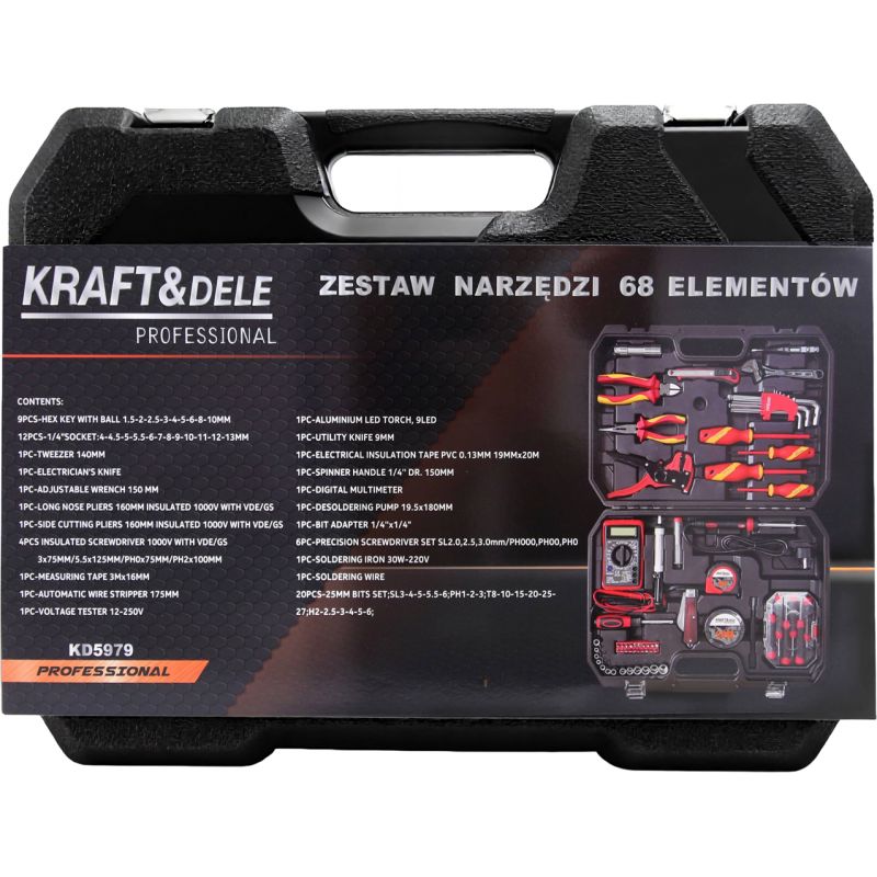 Zestaw narzędzi 68 el. KD5979