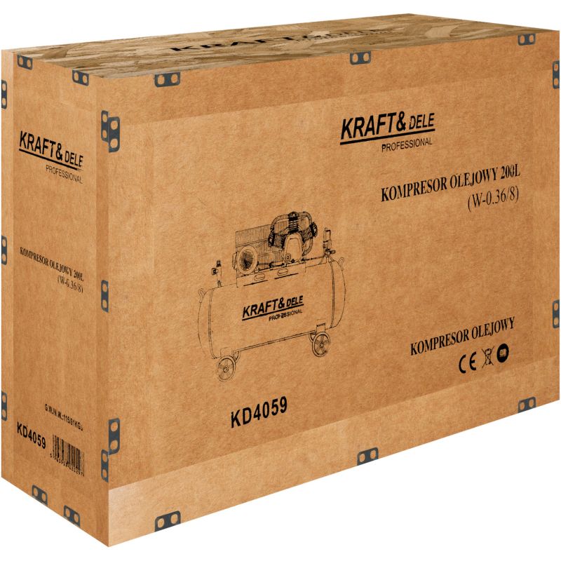 Kompresor olejowy 200L 4100W 650L/min KD4059