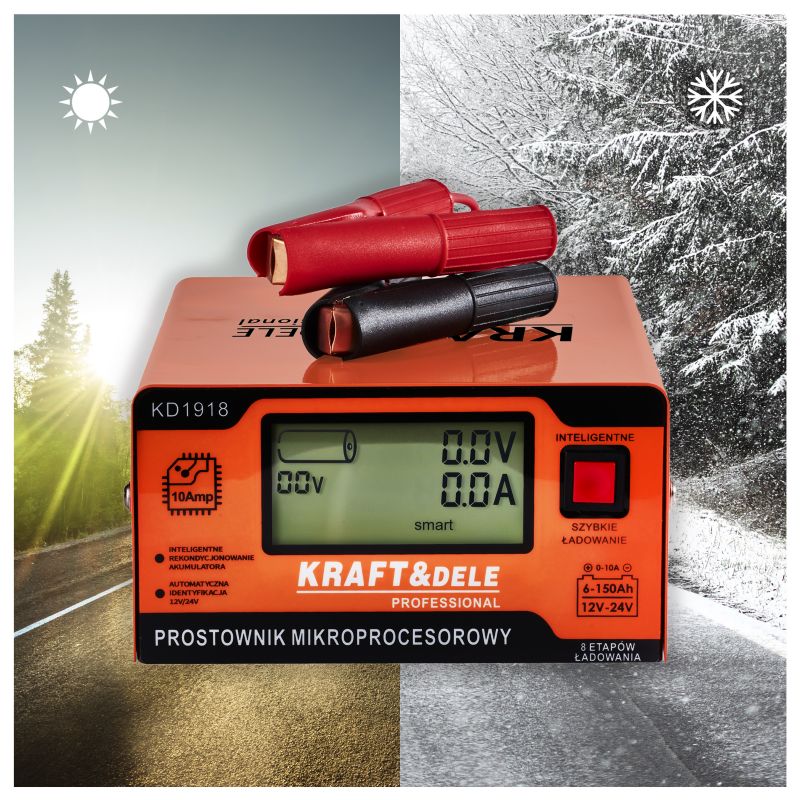 Prostownik mikroprocesorowy 10AMP 12/24V