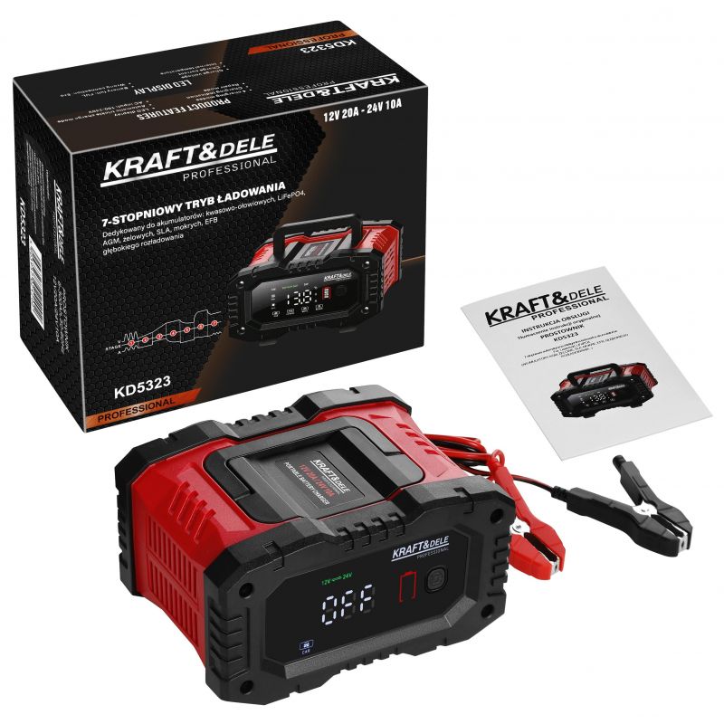 Prostownik automatyczny 12V / 24V 20A KD5323