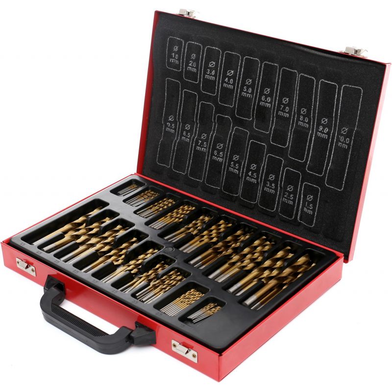 Wiertła tytanowe HSS do metalu 170 szt. KD991