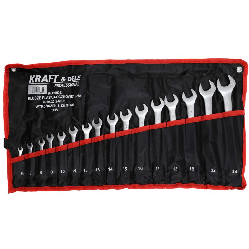 Klucze płasko-oczkowe 16el. KD10932