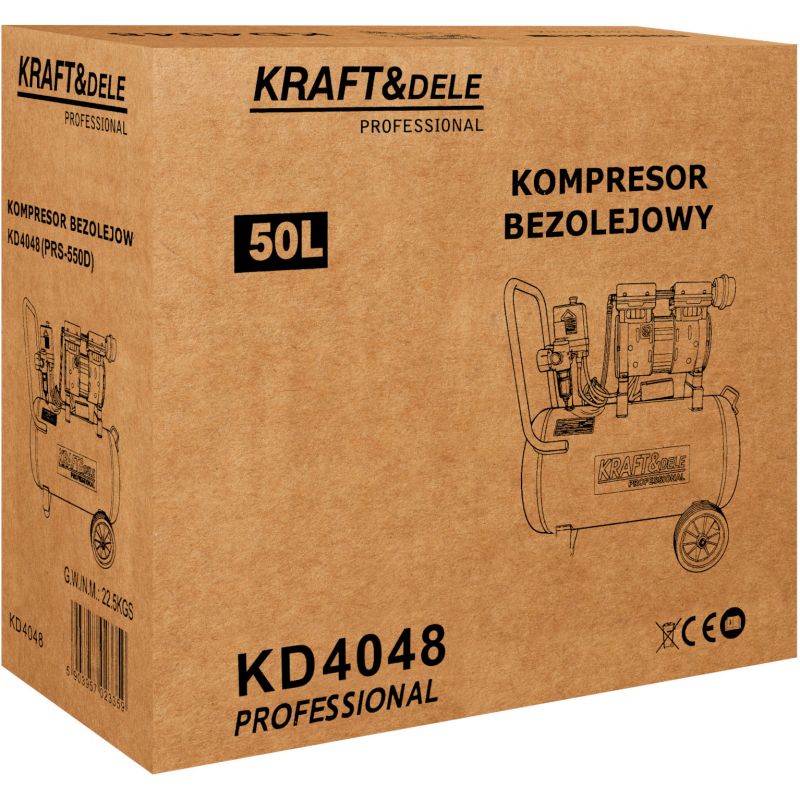 Kompresor bezolejowy 50L 1500W 290L/min KD4048