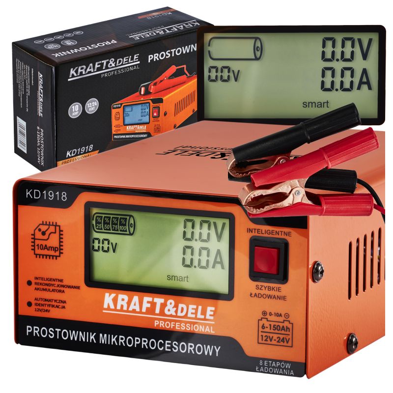 Prostownik mikroprocesorowy 10AMP 12/24V