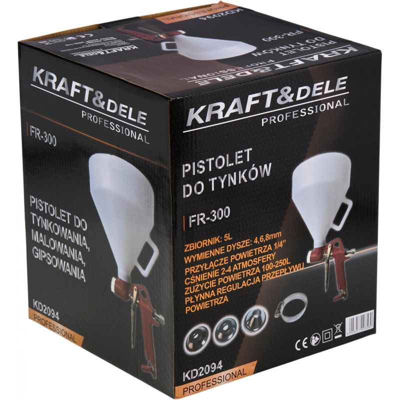 Pistolet natryskowy do tynków 5L + 3 dysze KD2094