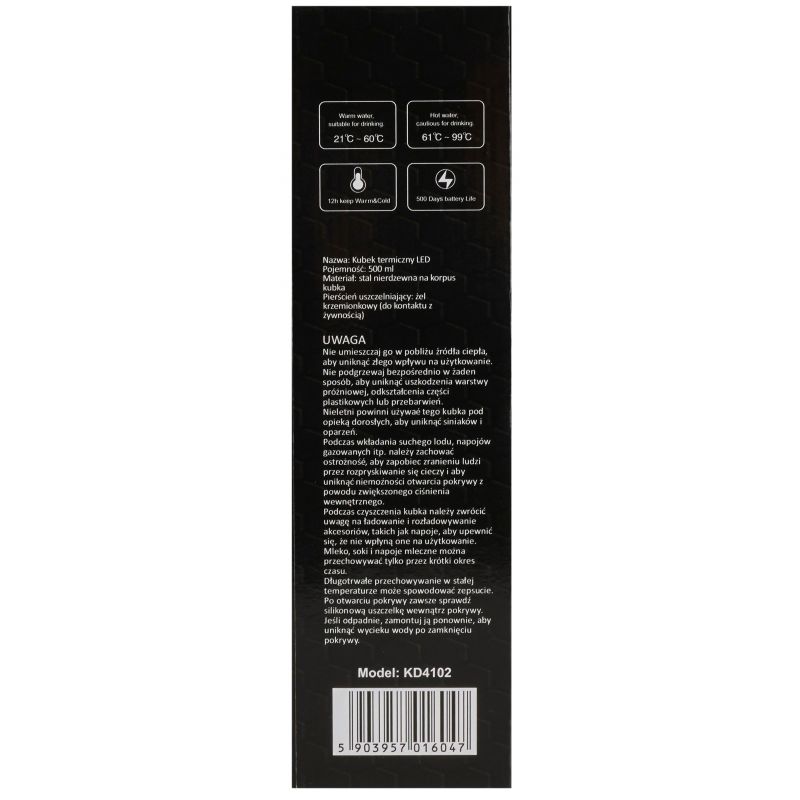 Termohrnček 500ml dotykový LED KD4102