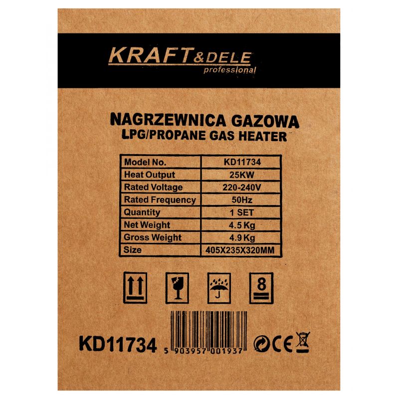 Nagrzewnica gazowa 25kW + reduktor KD11734