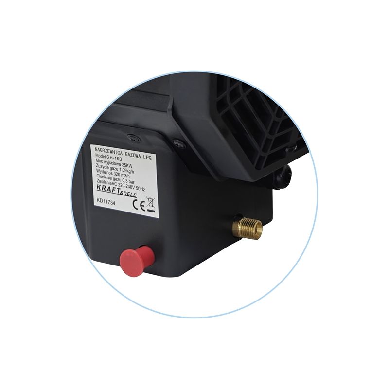 Nagrzewnica gazowa 25kW + reduktor KD11734