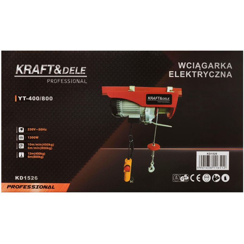 Wyciągarka Elektryczna Linowa 800kg KD1526
