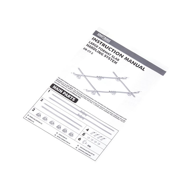 Zestaw do przenoszenia płytek dużego rozmiaru 3600mm + przyssawki KD11985