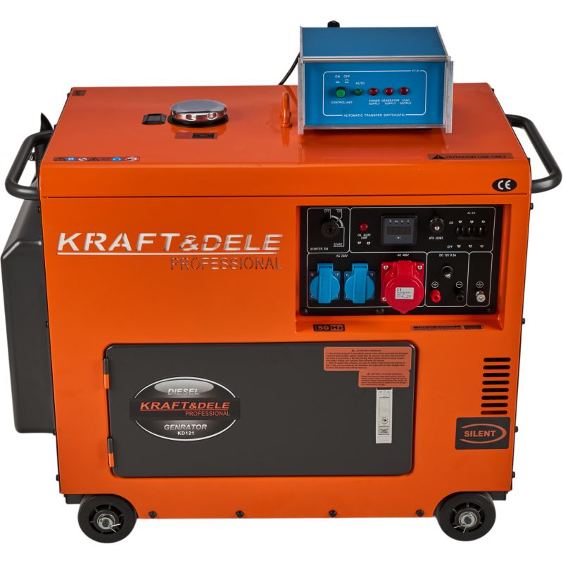 Dieselový generátor 7000 W, 12/230/380 V + batéria KD121