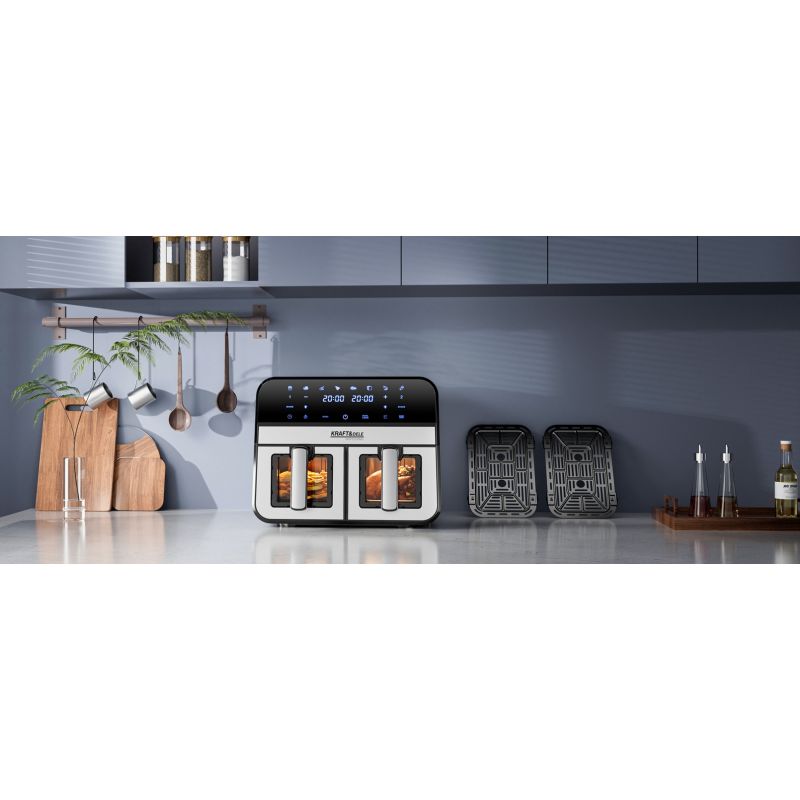 Beztuková fritéza 9L 2500W dve oddelenia 4,5L + LCD KD4179