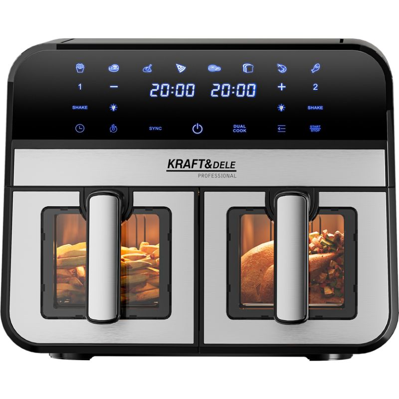 Beztuková fritéza 9L 2500W dve oddelenia 4,5L + LCD KD4179