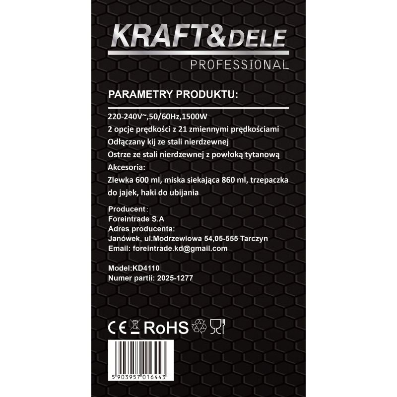 Elektrický ručný mixér + príslušenstvo KD4110