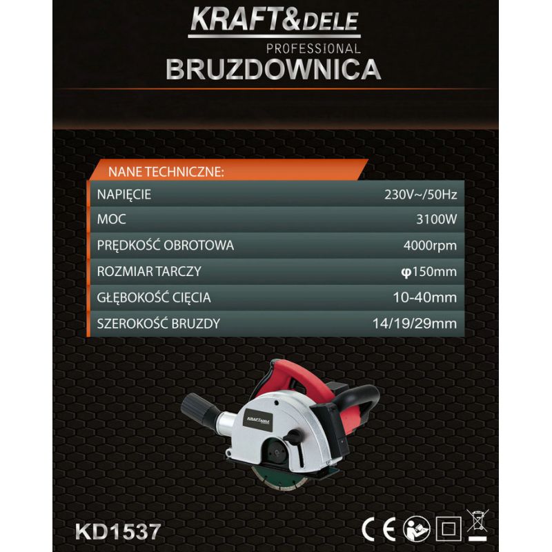 Bruzdownica z laserem 3100W KD1537