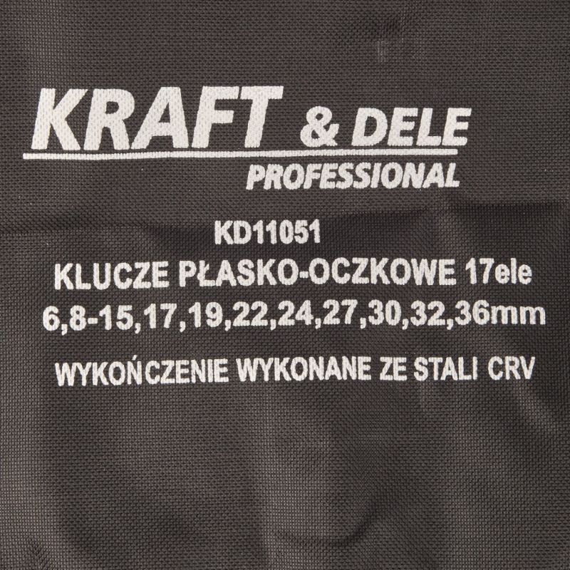 Klucze płasko - oczkowe 17el. CRV 6-36mm KD11051